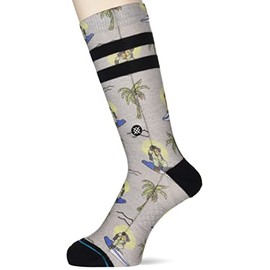 Stance Crew Surfing Monkey Socks (Medium, Grey)