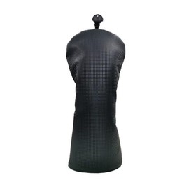 JFOLKS [Premium Club Cover to Protect Your Club] Fairway Wood Headcover, PU Leather, Durable, High Performance, Black, Carbon Pattern, Simple, Stylish, Scratch-Resistant, Waterproof, Cool Design, For