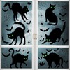 Decoración para ventanas de gato negro de Halloween, calcomanías espeluznantes