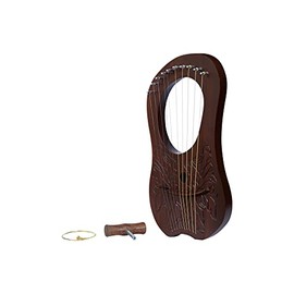 10 Strings Harp with Metal Guitar Strings brown Celtic flower Style with Free Bag,Tuner & Strings
