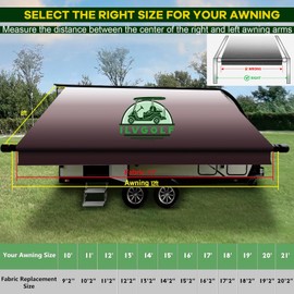 ILVGOLF Universal RV Awning Fabric Replacement, Replacement RV Awnings for All Awning Brands, 8'X11'2" Fabric for 12' RV Awning, Burgundy Fade