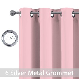 Yakamok - Cortinas opacas de bloqueo de luz, con aislamiento térmico, cortinas de oscurecimiento de habitación, para recámara, paneles de ventana superiores con ojales sólidos, 38 x 36 pulgadas, rosa