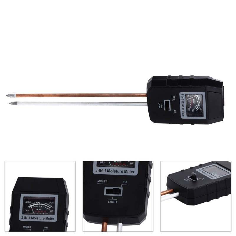 Soil Meter 3 in 1 Simple PH Moisture Plants Illumination