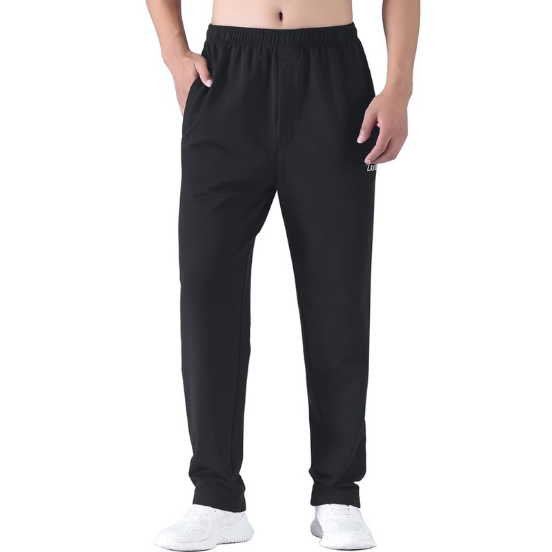 Zoulee Men's Casual Cotton Jogger Sweatpants Zipper Front Pants Style