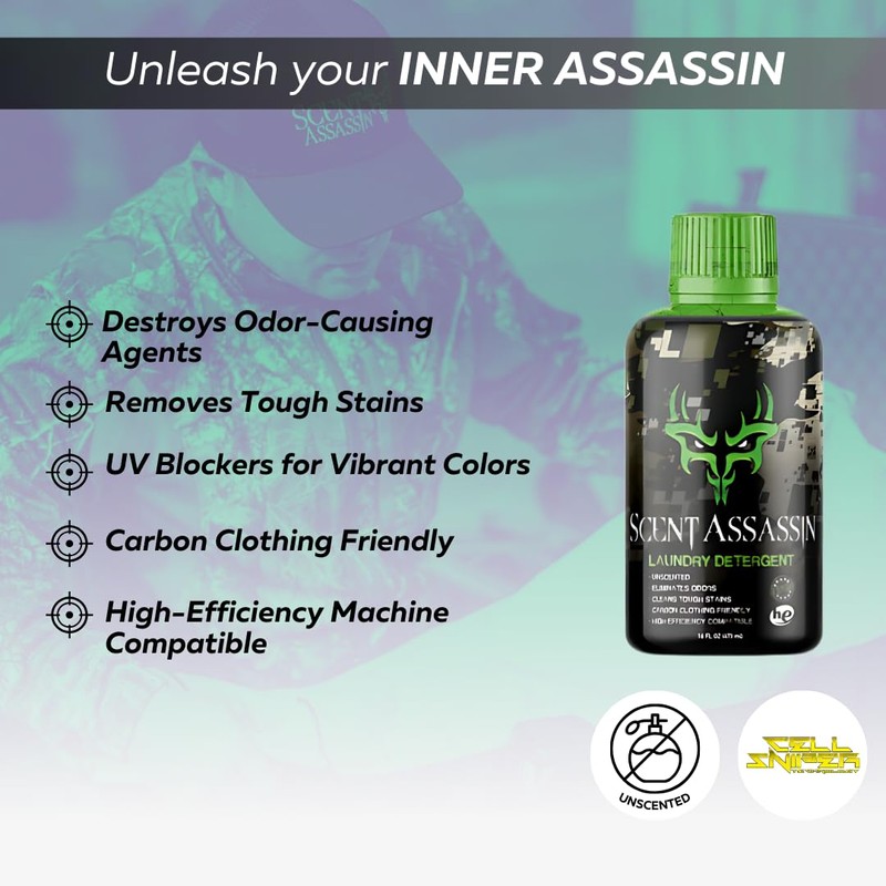 Scent Assassin Laundry Detergent - Unscented - 16oz - Scent