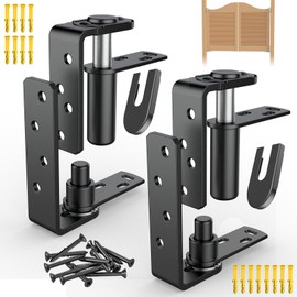 Saloon Door Hinges, Double Action Spring Hinge Self Closing, Heavy Duty Swinging Door Hardware for Cafe Doors, Two Way Swing, 304 Stainless Steel (Big Black, Double Door 2 Pack)