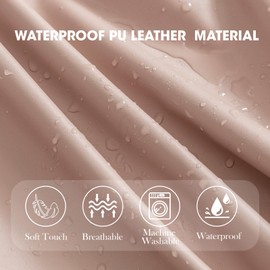 Genina Waterproof PU Leather Chair Seat Covers for Dining Chairs,Chair Seat Covers Set of 4, Stretchable Dining Room Chair Seat Covers for Chair Protector Slipcover for Kitchen