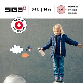 SIGG - Aluminium Kids Water Bottle - KBT Beary - Leakproof - Lightweight - BPA Free - Climate Neutral Certified - Light Pink - 0.4L