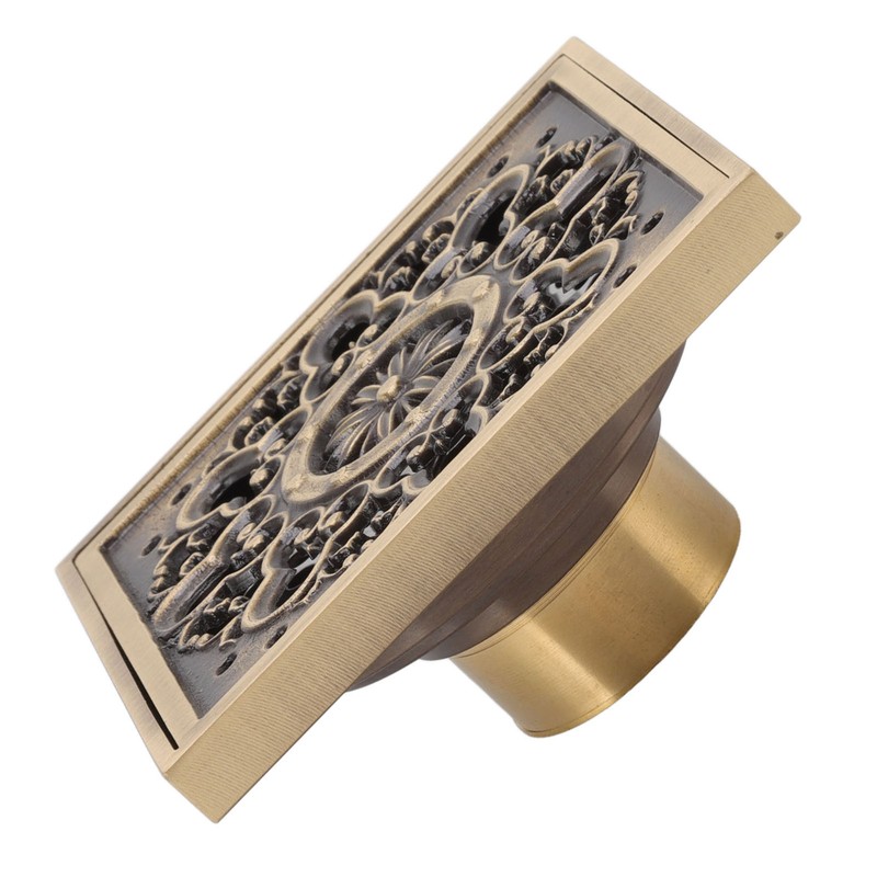 Copper Floor Drain Squared Retro Large Flow Odor Proof Shower