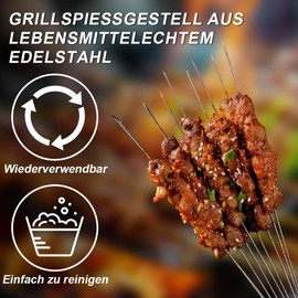 Funalix Roulade Needles, Pack of 20 Metal Skewers, Stainless Steel, Barbecue Skewers, Long Meat Skewers, for BBQ, Grill, Kebab and Vegetables (20 cm x 2.5 mm)