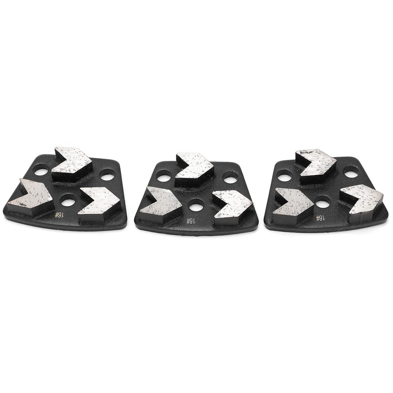3 x Diamond Grinding Shoes, 16# Black Trapezoidal Diamond Grinder