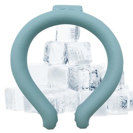 Neck Cooling Tube, Neck Cooler Ring, Neck Cold Pack, Reusable Neck Cooler, Heat Cooling Cold Pack, Summer Heat Relief for Hot Flashes and Fever (Blue, M (Diameter:7.3inch))