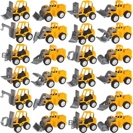 OJYUDD 24 Pcs Mini Construction Vehicles,Pull Back Engineering Vehicles,Play Figure Vehicles Toys for Birthday Party Favors,Gifts,Rewards