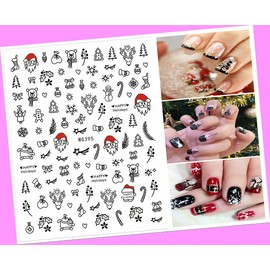 Christmas Reindeer Santa Tree Snow Snowman Bear Penguin 3D Nail Sticker Wg395 for Nails Design Nail Art Stickers Decals Supplies Manicure Tips Sticker Colorful for Nail Decorations