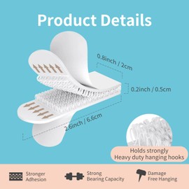 Picture Hanging Strips Heavy Duty 20 Pairs/40Strips, Damage Free Hanging Picture Hangers, Removable Adhesive Hook Loop Wall Strips, Frame Stickers No Nails for Home Decor Wall Posters Photos(6.6CM)