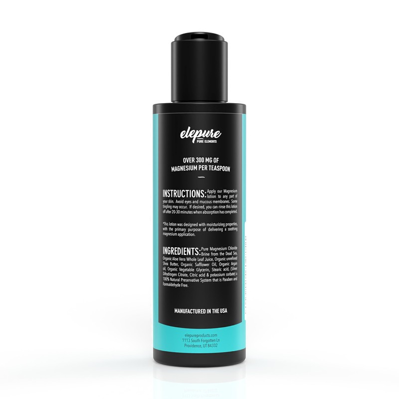 Natural Magnesium Lotion - Highest Potency - Over 1800 MG/oz