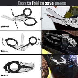 Rescue Emergency Scissors, Medical Bandage Scissors, Multifunctional Scissors for Rescue Workers, Rescue Scissors, Foldable Multifunctional Scissors for Medical Professionals
