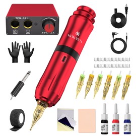 Kit di tatuaggi Mokohoa per principianti Kit di pistola per tatuaggi, Kit di penna tatuaggio rotativa, Kit completo di macchina per tatuaggi - Aghi per cartucce tatuaggio professionali, Carte per