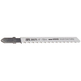 IVY Classic 28575 4-Inch 10 TPI T-Shank Jig Saw Blade, Wood/Laminate Down-Cutting, High-Carbon Steel, 3/Card