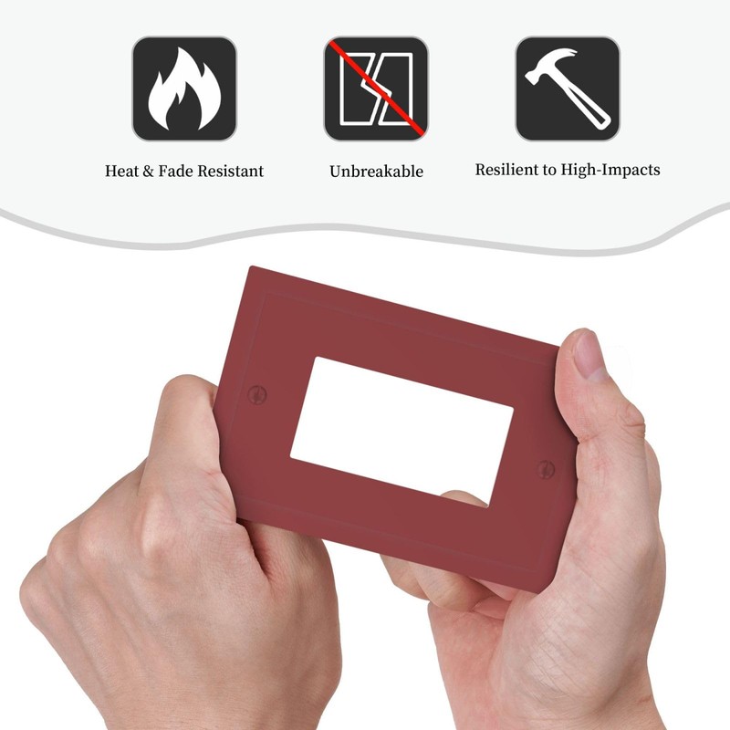 Wmhusu Outlet Covers Burgundy Red 1 Gang Wall Plate Single