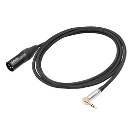 HUALEU 3.3Feet Right Angle 3.5mm to XLR Balanced Microphone Cable,Gold-Plated 1/8 inch TRS Mini Jack Aux to XLR Male Mono Audio Cord for Speaker,Mixer