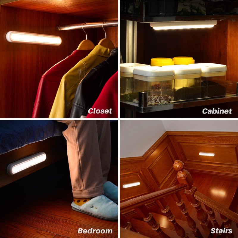 STAR-SPANGLED 11” Motion Sensor Lights Indoor AA Battery Operated, Stick