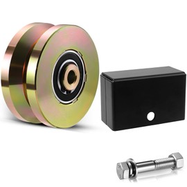 Soiiw 4" Sliding Gate Rollers Wheel 1 Pack V Groove Slide Wheel 1-3/4" Width with Welded Bracket Heavy Duty Solid Double Bearing 3000 Lbs Capacity with Screws