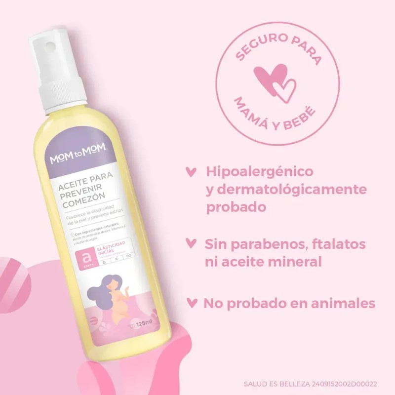 Aceite Corporal Mom to Mom para Prevenir la Comezón 125ml