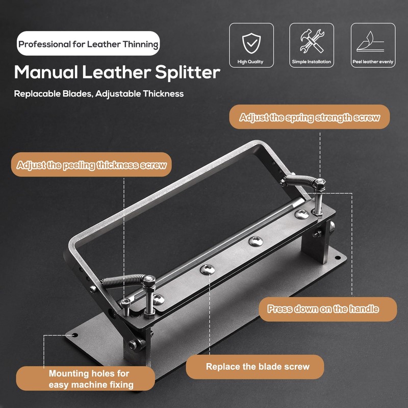 DIUDUS Leather Splitter, Leather Skiver Peeler, Manual Skiving Machine, Peeling