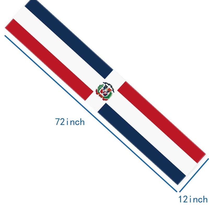 NOVDEK Dominican Table Runner,Dominican Flag Tablecloth,Durable 150D Kitchen Dining Decor,Home