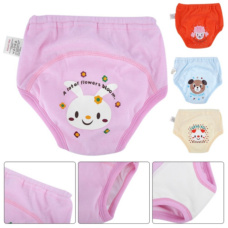 4Pcs Anti Leakage Baby Cartoon Training Pants 4 Layers Waterproof