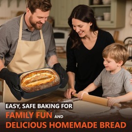 Lvmol 9.5×5 Inch Cast Iron Loaf Pan - Pre-Seasoned Sourdough Bread Baking Pan, Even Heat Distribution for Homemade Bread