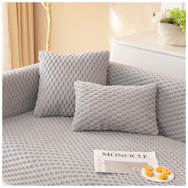 asskanaer Soft Thick Plush Sofa Cover for 1 2 3
