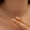 Teaque Necklace with Letters Gold Pendant Women Letter Chain Gold