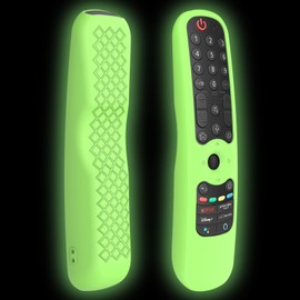 LEFXMOPHY MR21GA Remote Case Replacement for LG AN-MR21GA / AN-MR21GC Magic Remote Cover, Green Silicone Protective Case Protector Glow in Dark