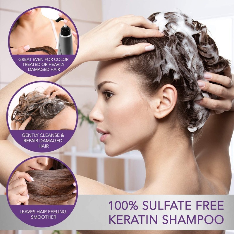 Inova Professional Silk Keratin Smooth Protection Sulfate-Free Shampoo (3.4 Oz),