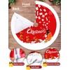 Kalolary 48 Inch Christmas Tree Skirt, Large Red Plush Xmas