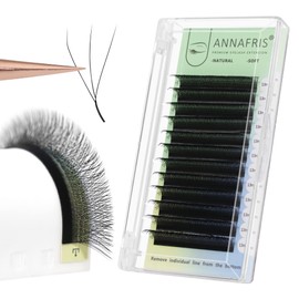 ANNAFRIS 3D Premade Fan W Shape Clover Eyelash Extensions 0.07 D Curl 14mm Volume Self Fanning W Lashes Extension Makeup Supplies Professional Use (0.07 D, 14mm)