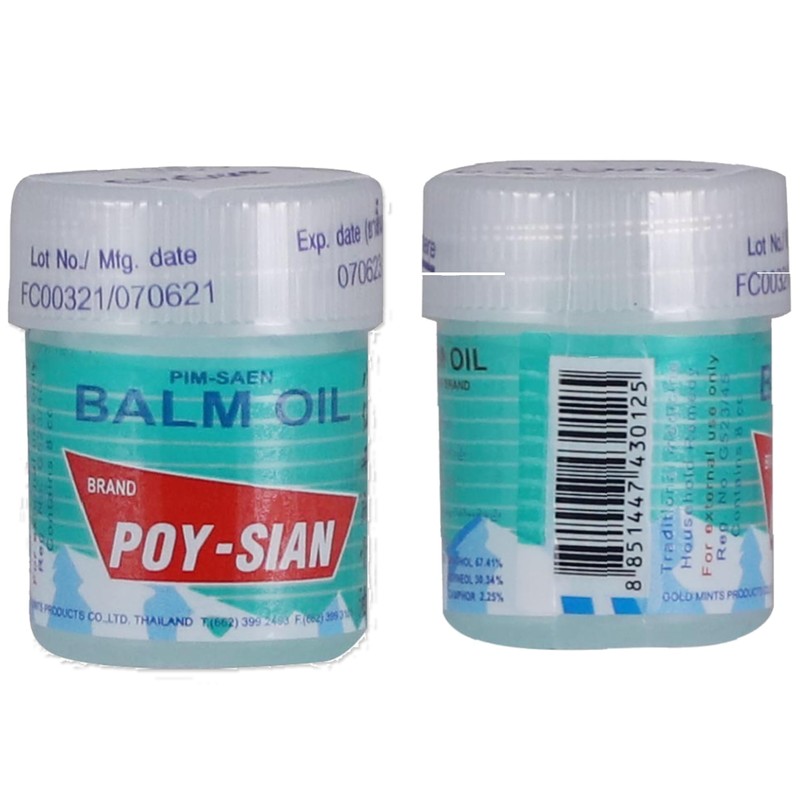 POY-SIAN Thai Pim-Saen Cotton Nasal Inhaler 8 ml (Pack of