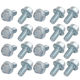 sourcingmap 20Pcs 1/4-20 x 1/2 Inch Thread Carbon Steel Hex Serrated Head Flange Screw Bolt