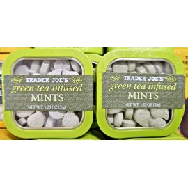 Trader Joe’s Green Tea Infused MINTS 1.23oz 35g (2 Tins)