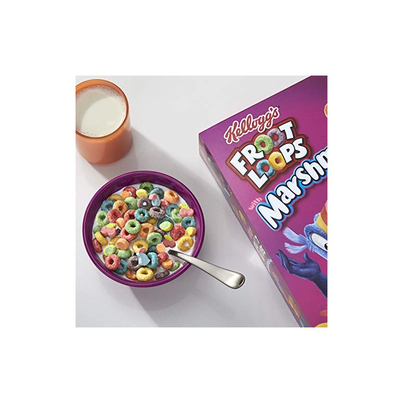 Froot Loops Breakfast Cereal with Fruity Shaped Marshmallows, Low Fat,
