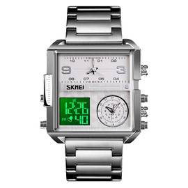SKMEI Men Digital Watch, Waterproof Military Wrist Watch for Men, Analogue Quartz Watch with Luminous Chronograph Alarm