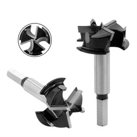 Meichoon Forstner Drill Bits Woodworking Tool Punching Bit Wood Slabs Flat Wing Drilling Upgraded Version 3-Cutter Higher Hardness Tungsten Carbide Hole Saw Auger Opener 50mm