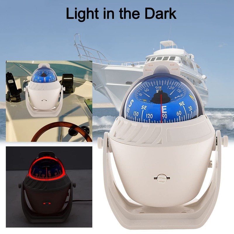 ITYAGUY Marine Compass for Boat LED Light Navigation Pivoting Electronic