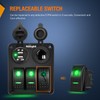 Nilight 3 Pack Rocker Switches with Night Glow DIY Stickers