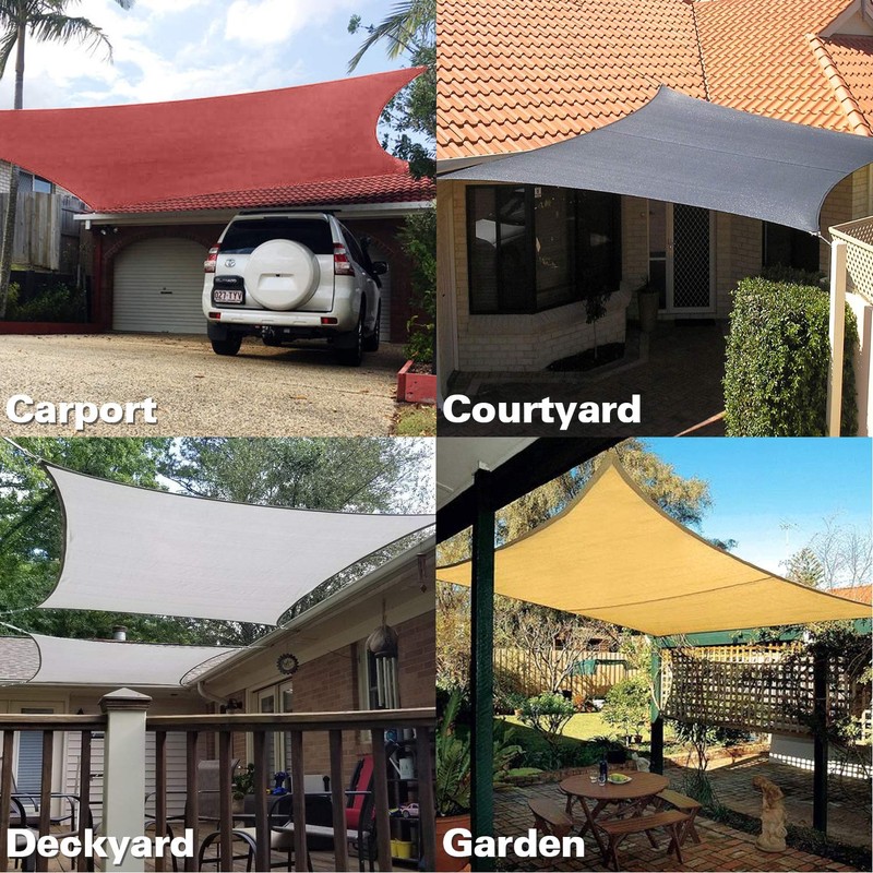 KANAGAWA Sun Shade Sail 10'x13' Rust Red Rectangle UV Block