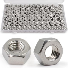 ZQZ ZQZ 1/4"-20 Hex Nuts,130 Pack 304 (A2-70) Stainless Steel Hardware Nuts,Standard Inch Coarse Thread Nuts