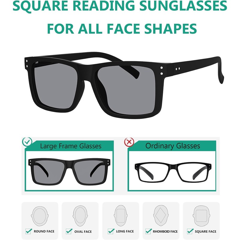 Eyekepper 5 Paquetes gafas de lectura de gran tamaño grandes