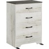 LIKIMIO 34.2" Tall 4 Drawers Nightstand, Modern Wood Bedside Table